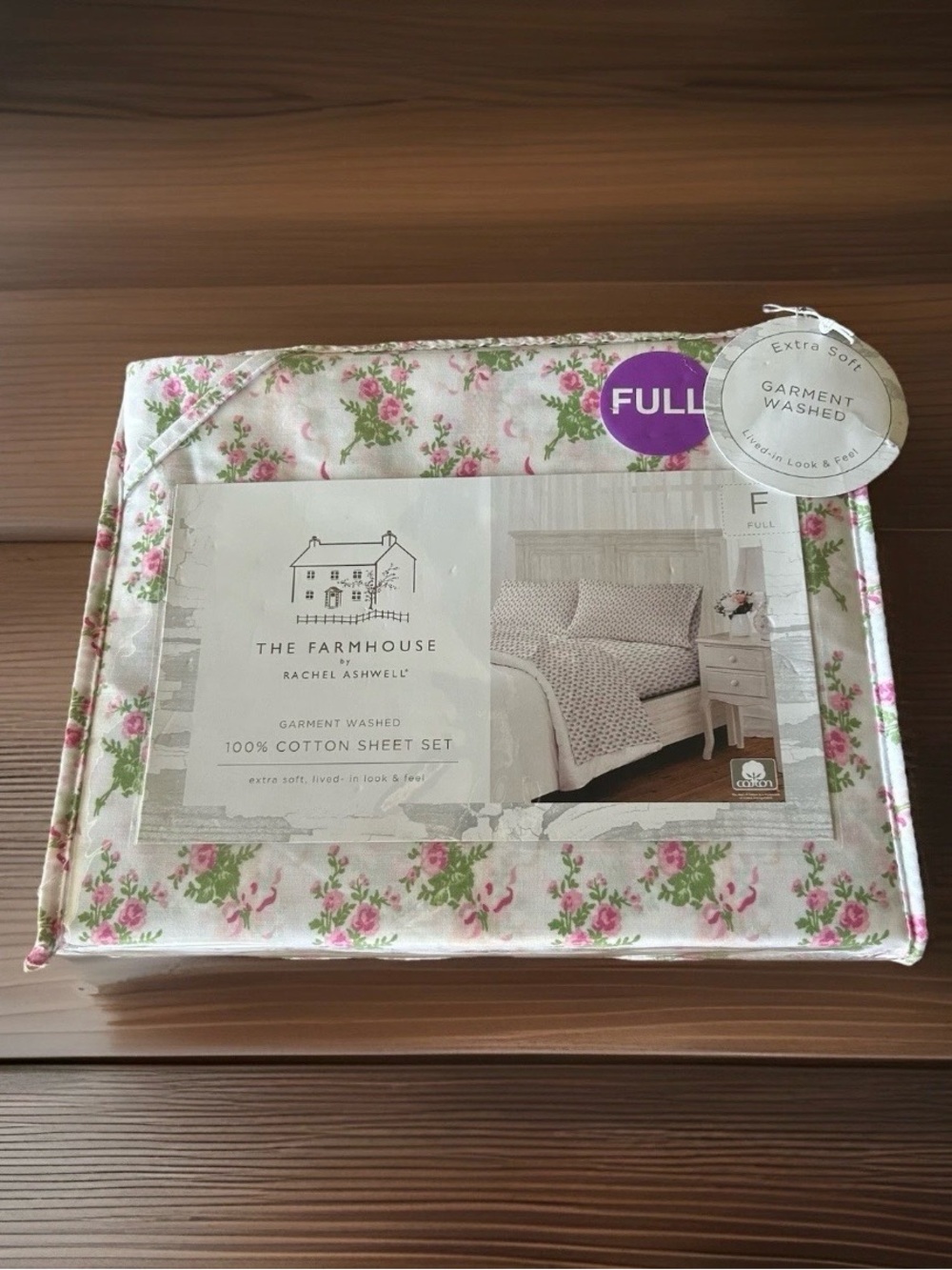 The Farmhouse Rachel Ashwell Floral Full Sheet Set - Pink & Green